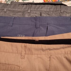 Izod Men's Chinos in Blue, Gray, and Tan